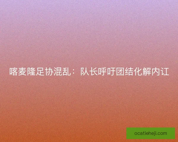 喀麦隆足协混乱：队长呼吁团结化解内讧
